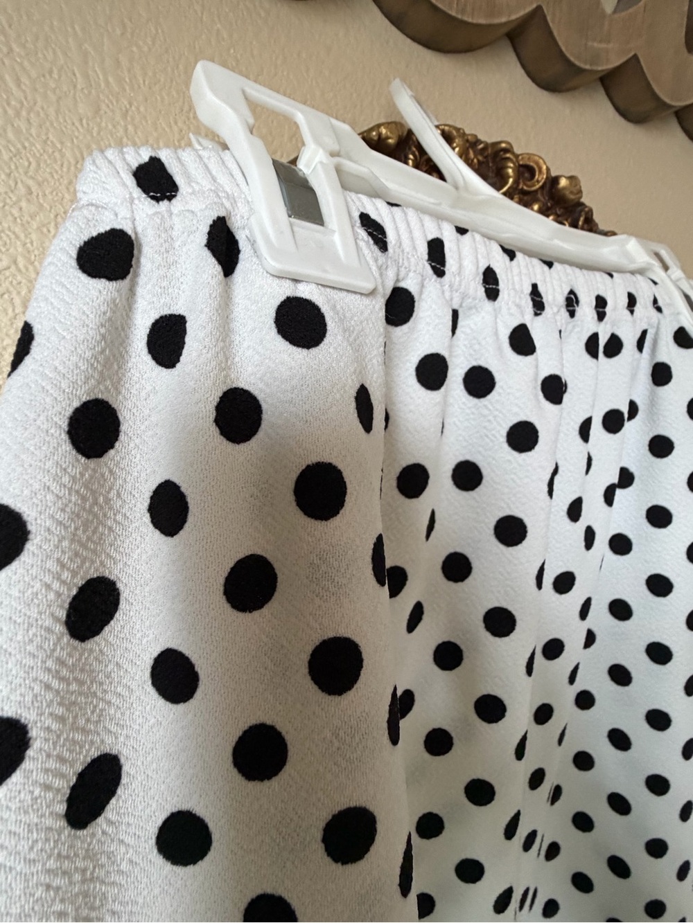 Classic Black Dot on White Midi Skirt - Picture 3 of 3